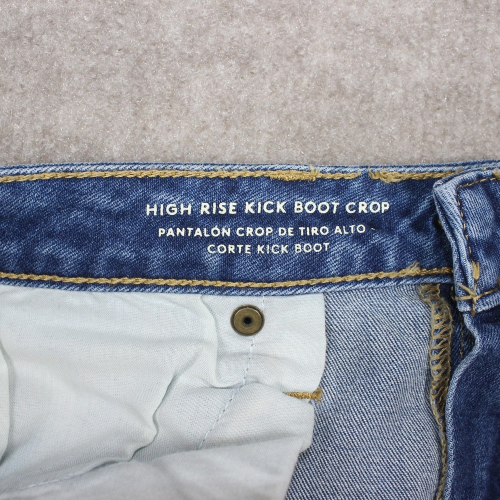 Universal‎ Thread High Rise Kick Boot Crop Patchwork Jeans Blue 14/32R - Picture 6 of 7